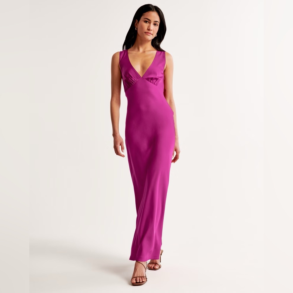 Abercrombie & Fitch Plunge Cowl Back Maxi Dress